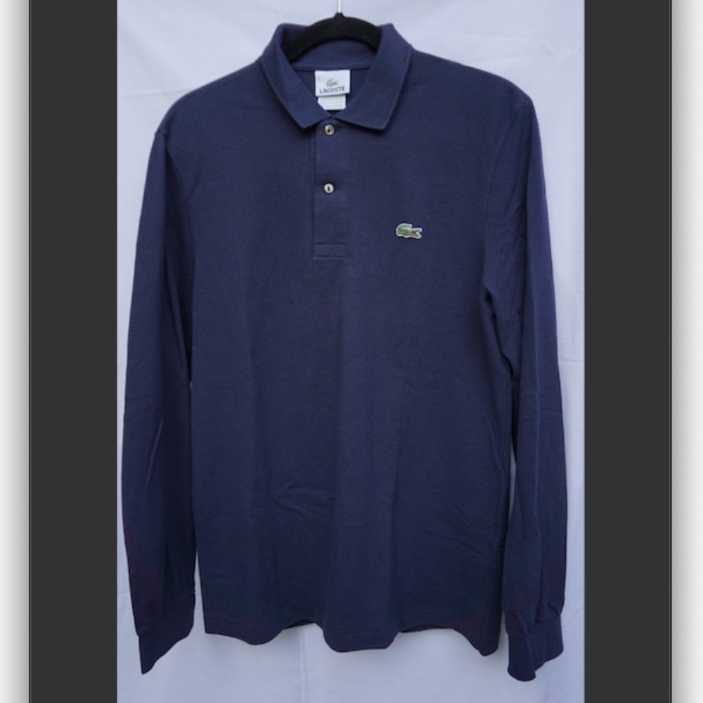 Men's Lacoste Navy Blue Long Sleeve Polo